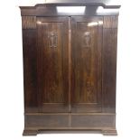 Early to mid 20th century oak double wardrobe