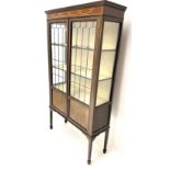 Edwardian inlaid mahogany display cabinet