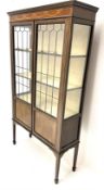 Edwardian inlaid mahogany display cabinet