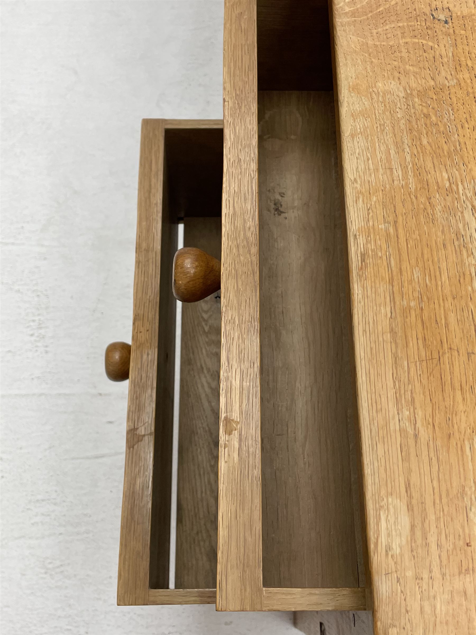 'Gnomeman' oak twin pedestal desk - Image 10 of 11