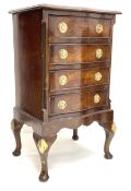 Small 20th century serpentine walnut four drawer chest