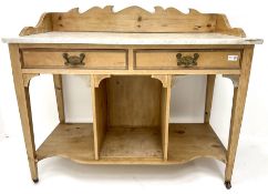 Victorian pine washstand with marble top