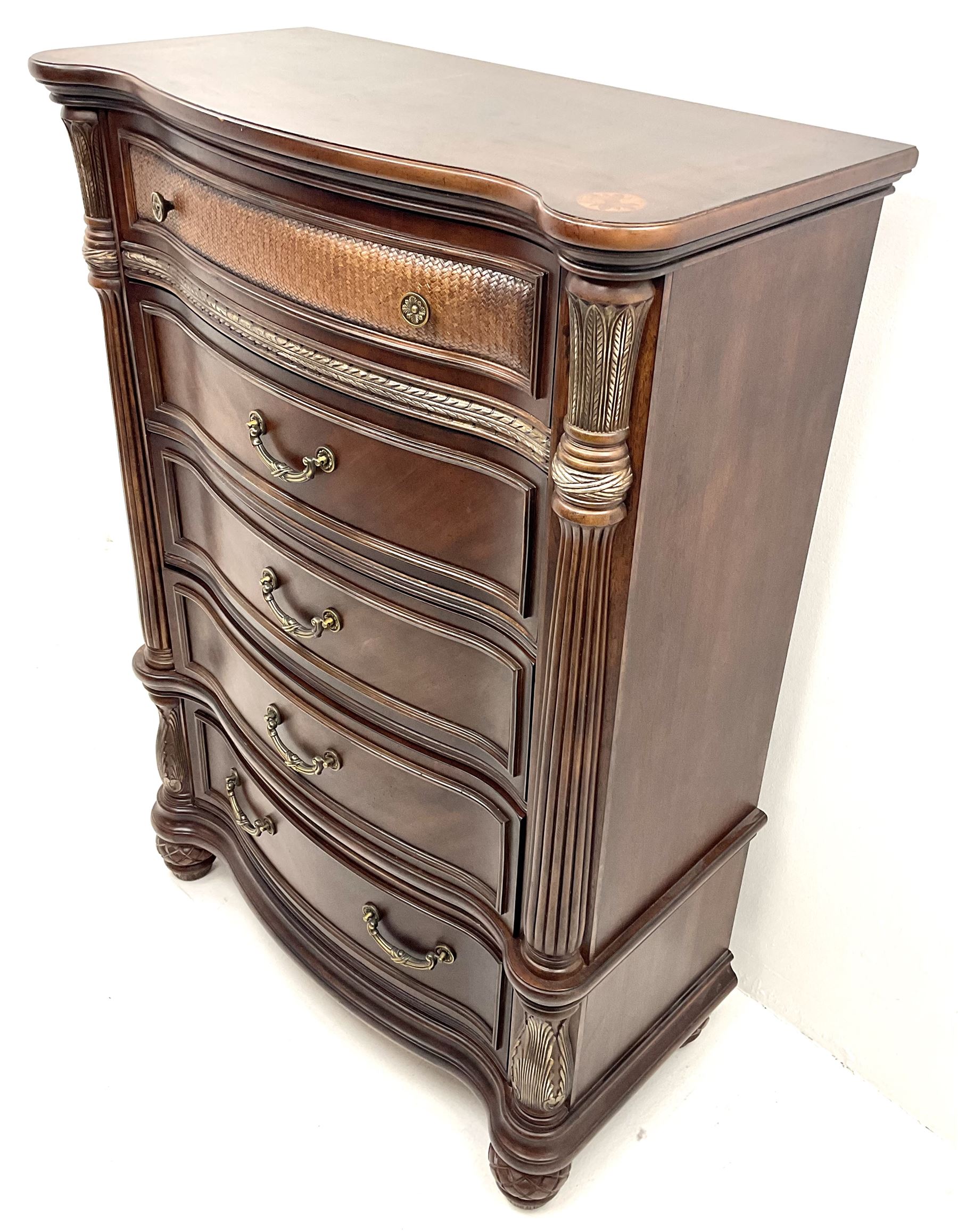 Kevin Charles American walnut serpentine chest - Image 2 of 6
