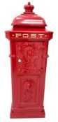 Reproduction red painted post box