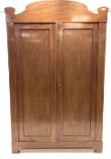 Early 20th century Scandinavian walnut double collapsible wardrobe and matching dressing chest