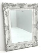 Classical white framed bevelled edge mirror