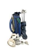 Collection of Ping golf clubs in carry bag