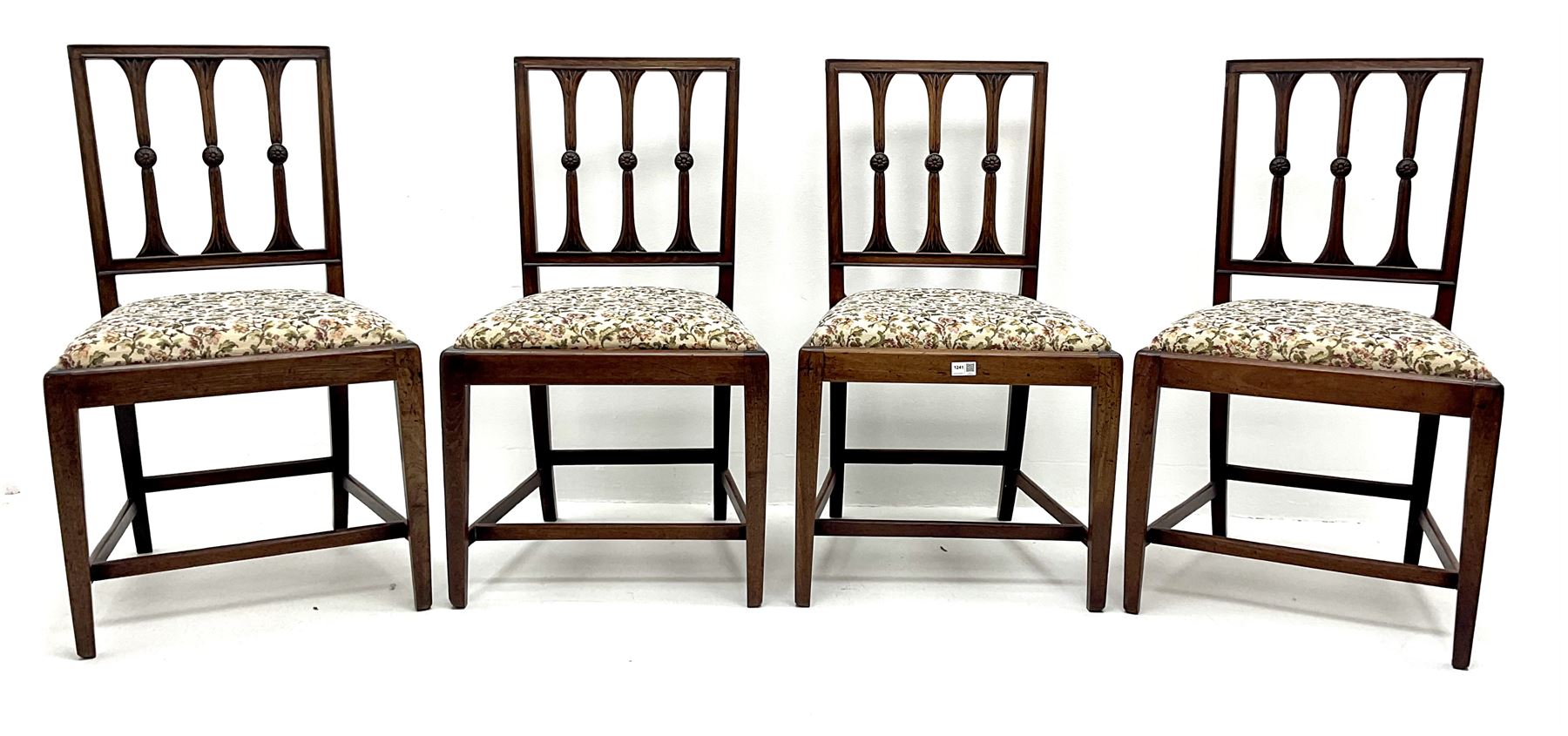 Set four Georgian mahogany dining chairs