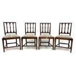 Set four Georgian mahogany dining chairs