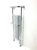 Cast Iron column radiator and towel rail in chrome and white finish