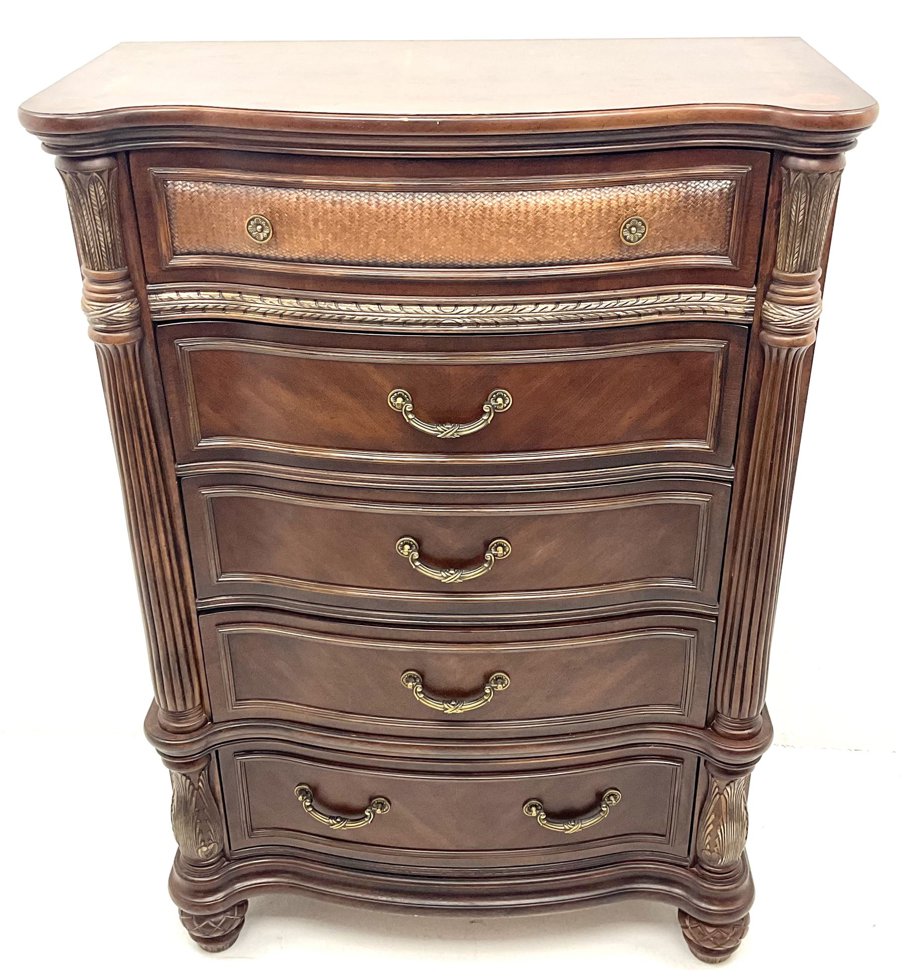 Kevin Charles American walnut serpentine chest - Image 4 of 6