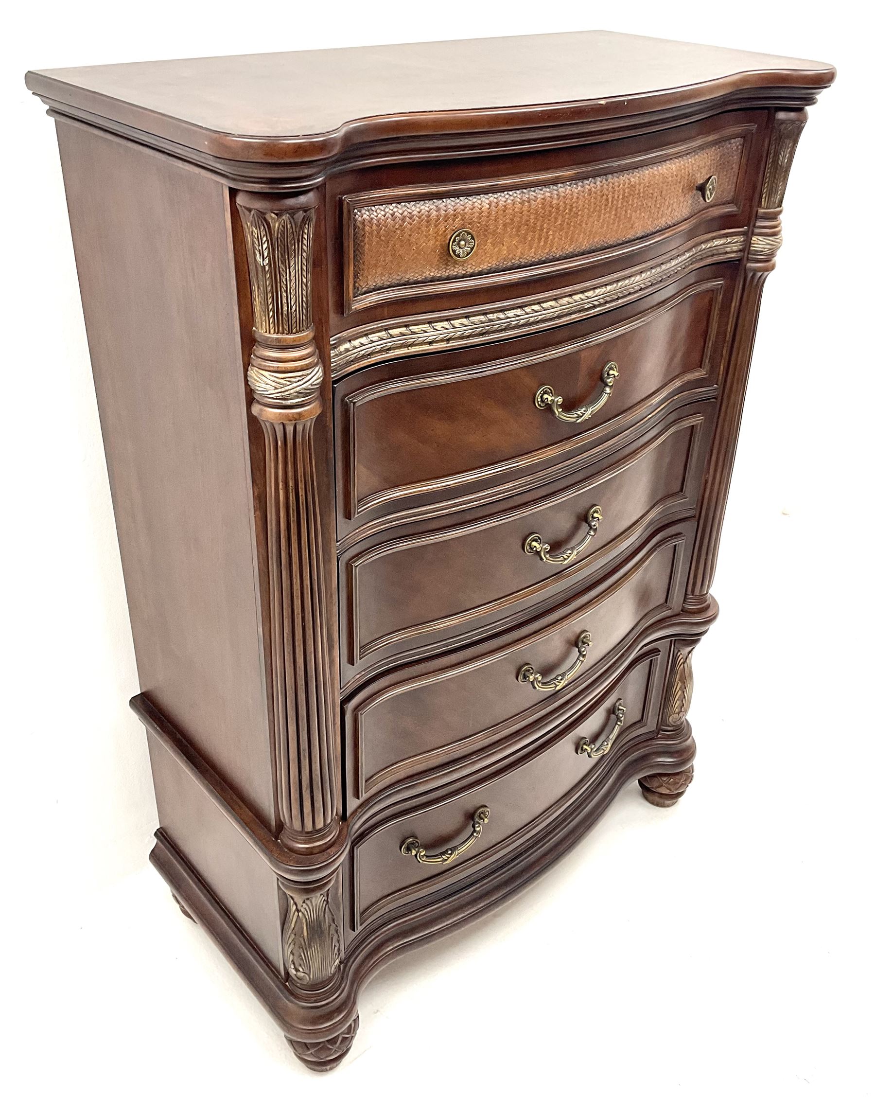 Kevin Charles American walnut serpentine chest - Image 3 of 6