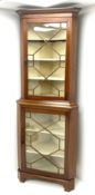 19th century mahogany corner display cabinet