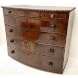 Regency inlaid mahogany bowfront chest