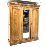 Victorian satinwood triple wardrobe