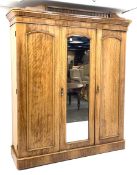 Victorian satinwood triple wardrobe