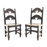 Pair late 19th century oak Yorkshire chairs