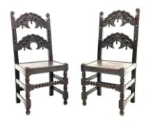 Pair late 19th century oak Yorkshire chairs