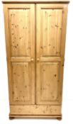 Solid pine double wardrobe