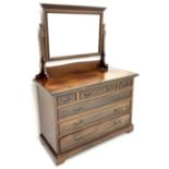 Edwardian mahogany dressing chest with mirror