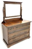 Edwardian mahogany dressing chest with mirror