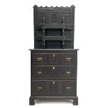 Victorian oak three drawer chest