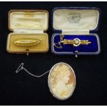 Victorian 15ct gold diamond set brooch Birmingham 1896