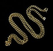 9ct gold flattened curb link necklace hallmarked