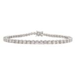 18ct white gold round brilliant cut diamond bracelet