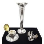 Silver trumpet vase by Walker & Hall