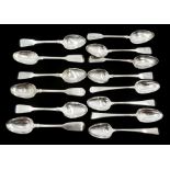 Set of six Victorian silver teaspoons