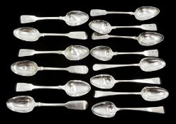 Set of six Victorian silver teaspoons