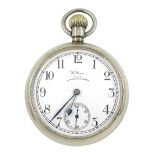 WWII Royal Navy nickel pocket watch by Waltham Vanguard