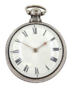 George IV silver pair cased verge fusee pocket watch by John Eaton