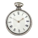 George IV silver pair cased verge fusee pocket watch by John Eaton