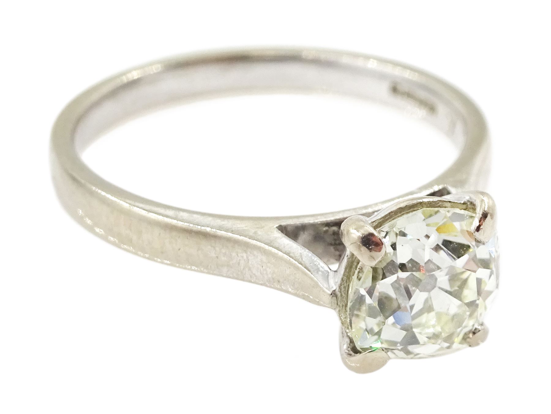 18ct white gold single stone old cut diamond ring - Image 3 of 4