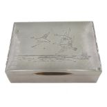 Silver table cigarette/cigar box