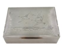 Silver table cigarette/cigar box