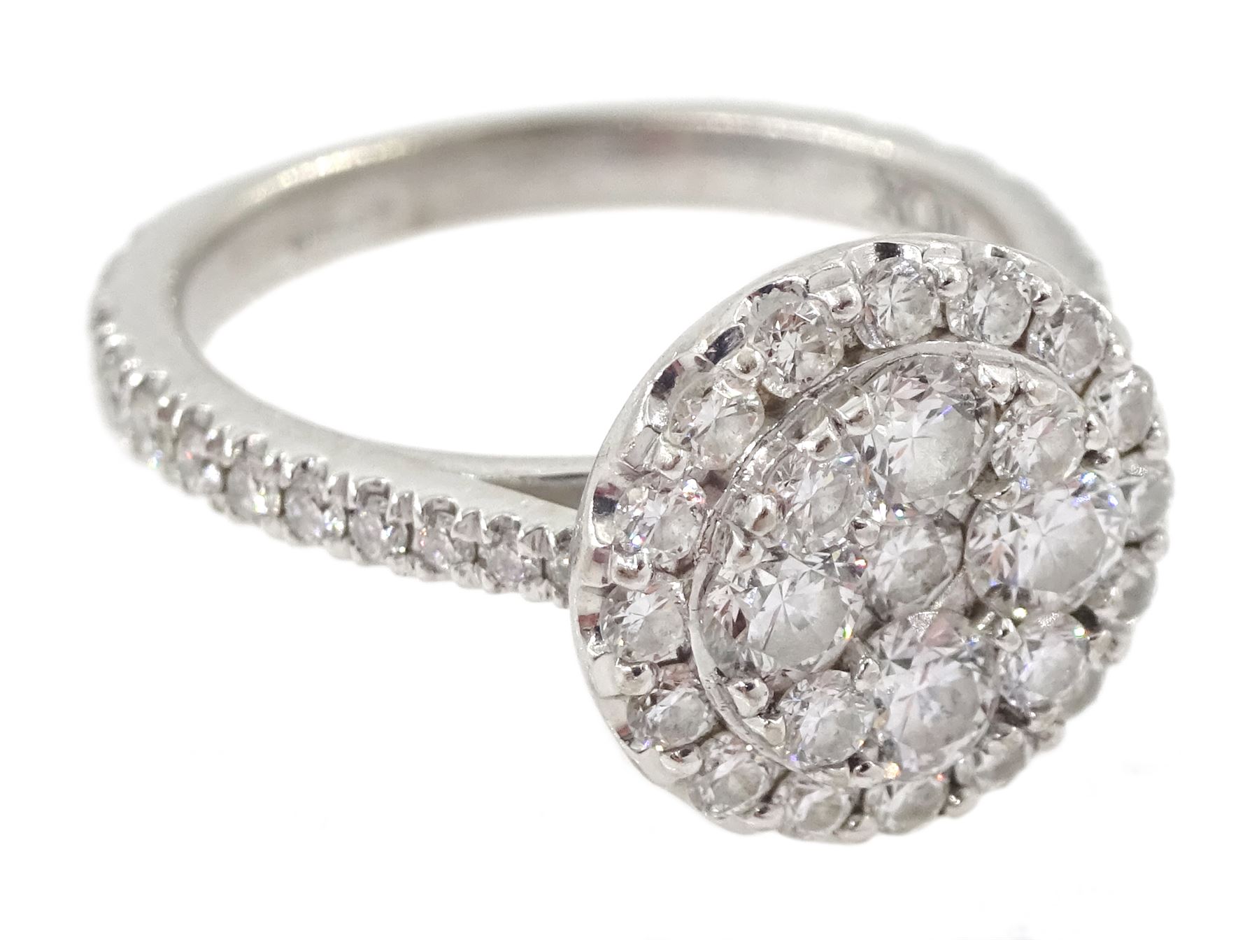 18ct white gold round brilliant cut diamond halo cluster ring by Rox - Image 3 of 4