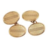 Pair of 9ct rose gold oval cufflinks