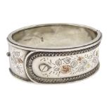 Victorian silver hinged bangle