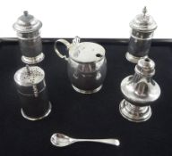 Silver salt and pepperette by Adie Brothers Ltd