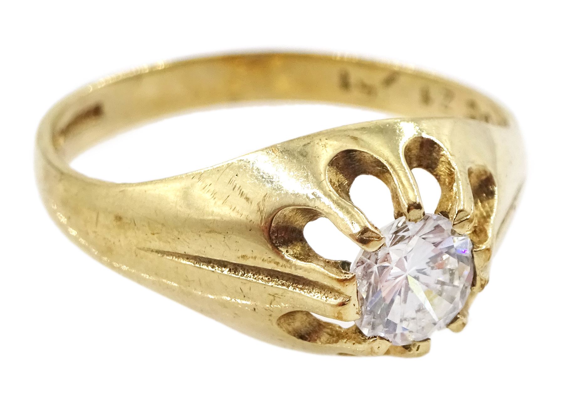 Gold cubic zirconia ring - Image 2 of 2