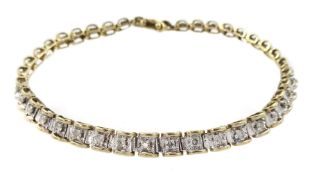 9ct gold diamond link bracelet