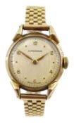 Longines 9ct gold 1950's ladies manual wind bracelet wristwatch