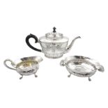 Danish silver teapot embossed swag and leaf decoration by A Steffensen