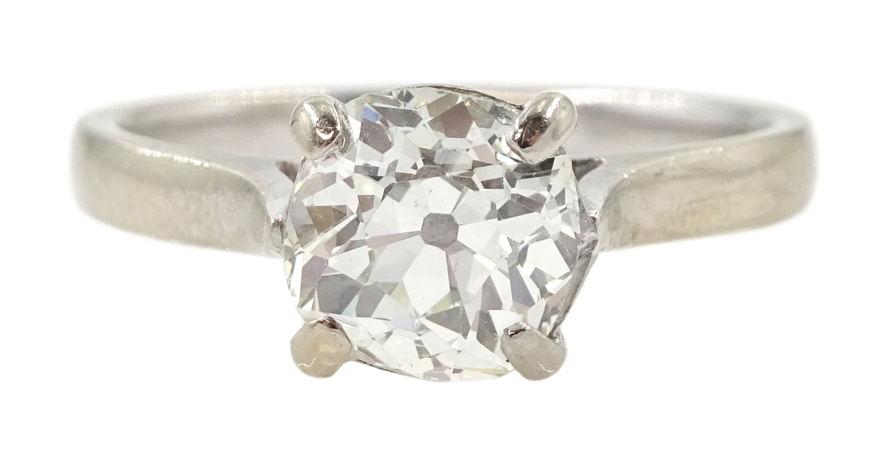 18ct white gold single stone old cut diamond ring