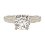 18ct white gold single stone old cut diamond ring