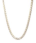 9ct gold flattened curb link necklace