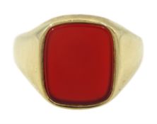 9ct gold carnelian signet ring